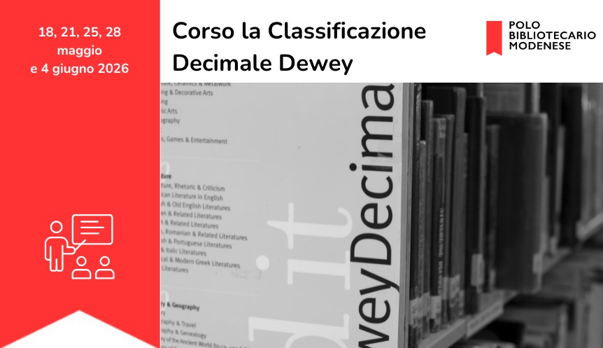 Corso &ldquo;La classificazione decimale Dewey e la Webdewey italiana&rdquo;
